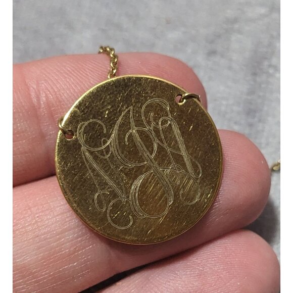 Stella & Dot Gold Monogram Disc Necklace - Picture 8 of 8